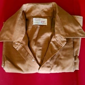 Men's brown Dacron longsleeve button down